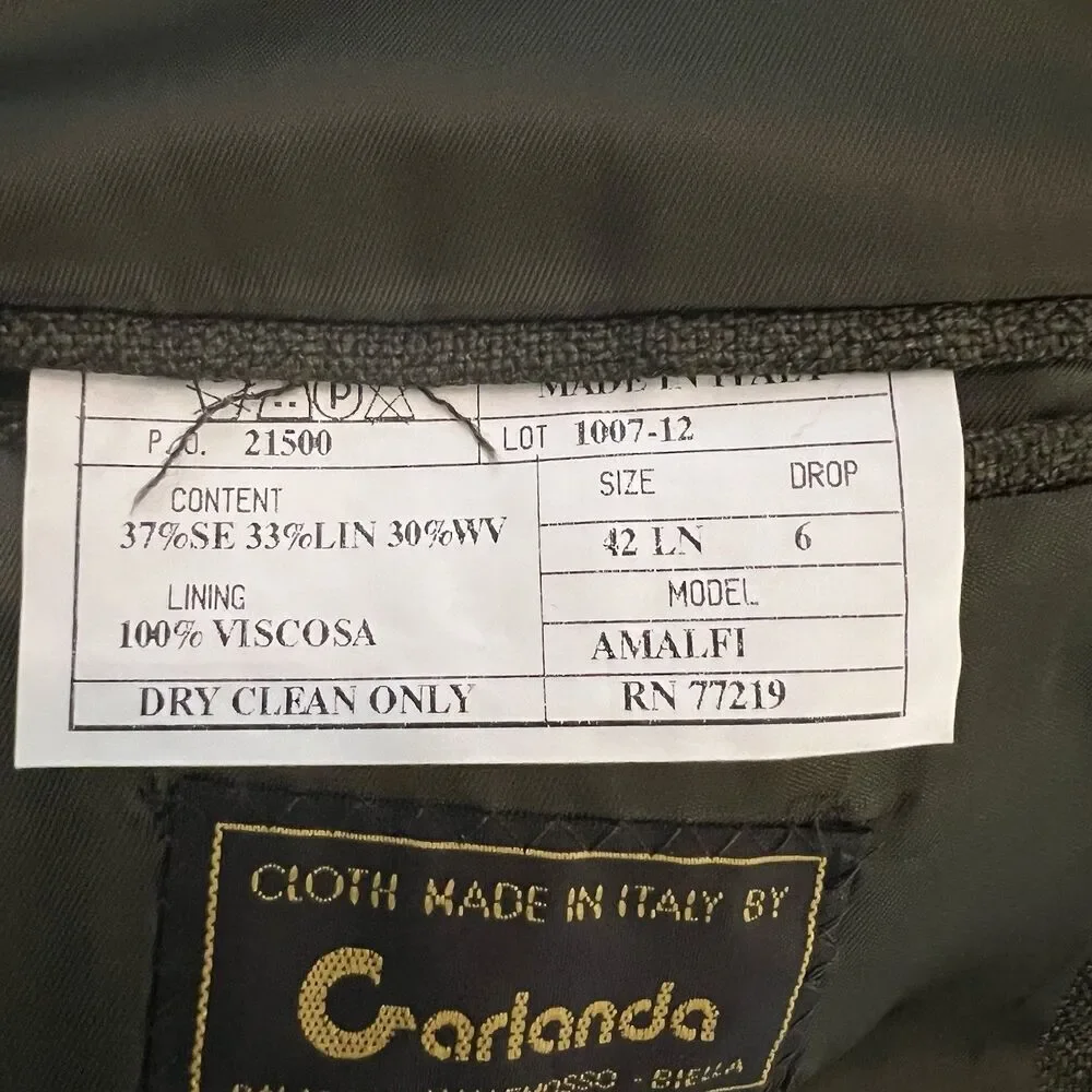 Vito Rufolo Men’s Sport Coat 42 Long‎ Linen Wool Silk Blend Garlanda Made Italy